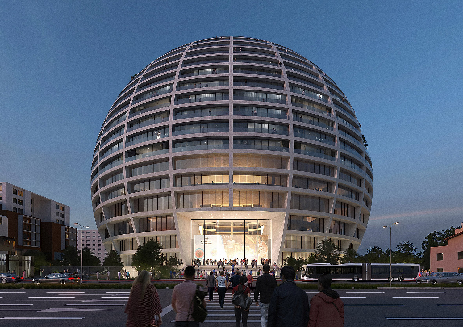 MVRDV спроектировала гигантскую сферу для спортивной арены в Тиране