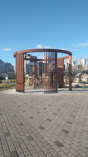 Пергола Sun круглая, сталь, дерево