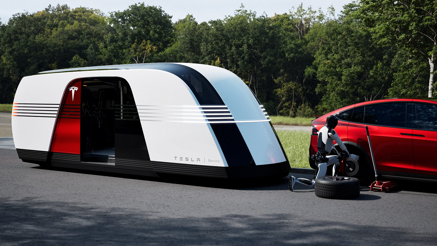 Tesla представляет ретро-футуристический микроавтобус Robovan в стиле ар-деко